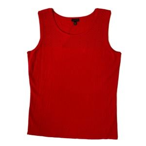 NEW TALBOTS Women's Top M Sleeveless Knit Shell Scoop Neck Cami Red Tank $59.50